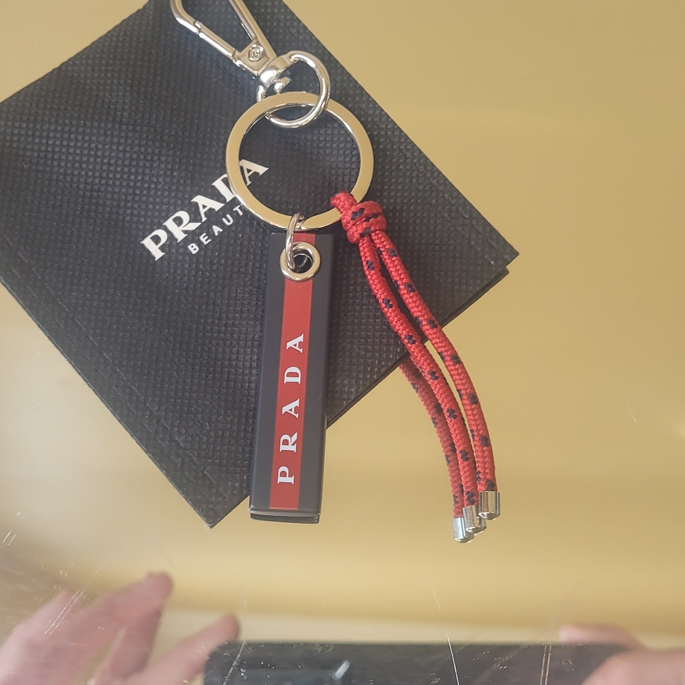 Prada Red and Black Keychain